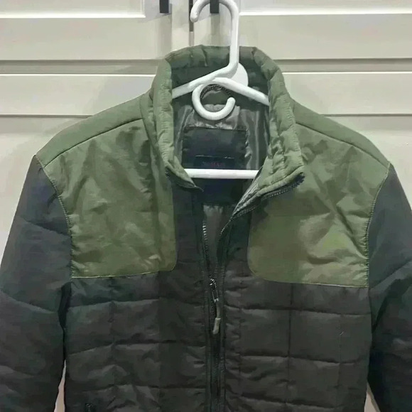 Nomad Mens Quilted Puffer Jacket Medium Black Green Insulated Full Zip Lined - Picture 6 of 12